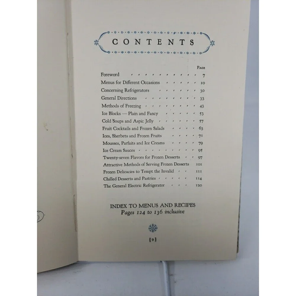 Electric Refrigerator Recipes and Menus Cookbook 1928 General Electric GE